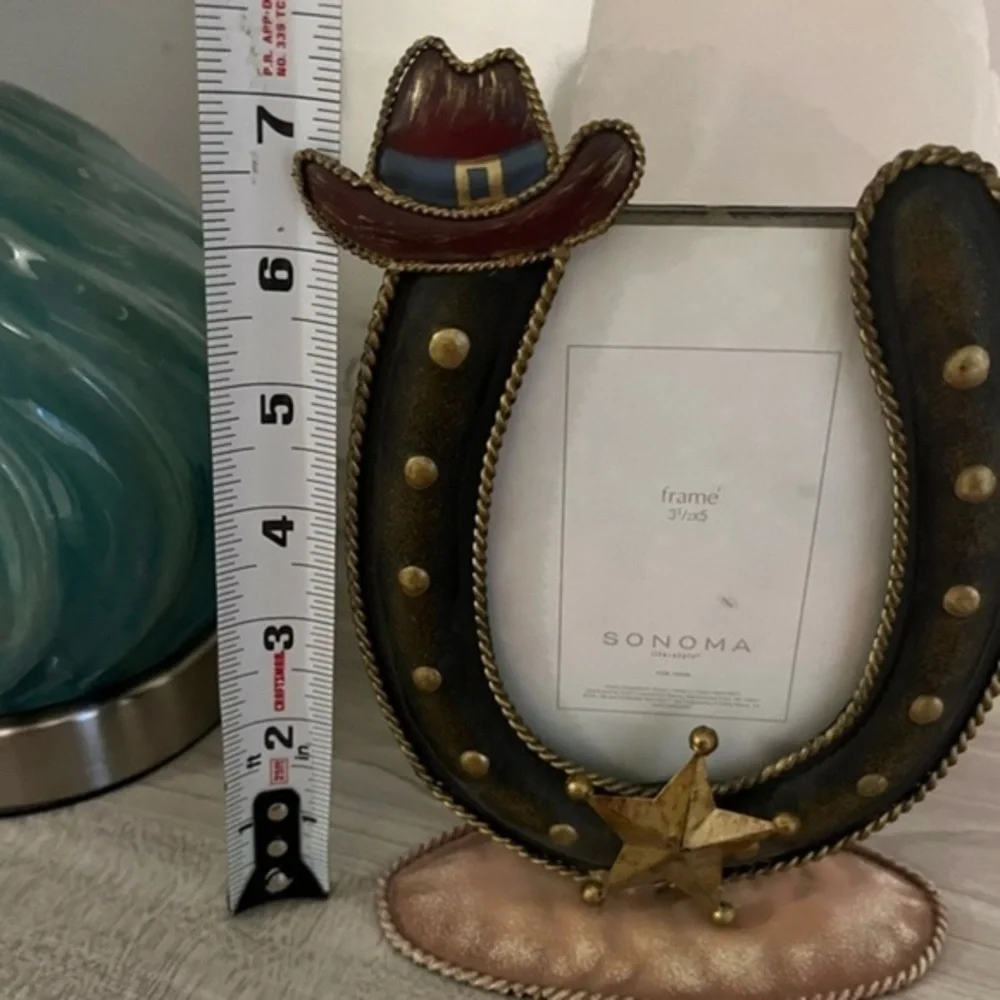 Sonoma Western Horseshoe Photo Frame - Brown and Gold 3 1/2” x 5”